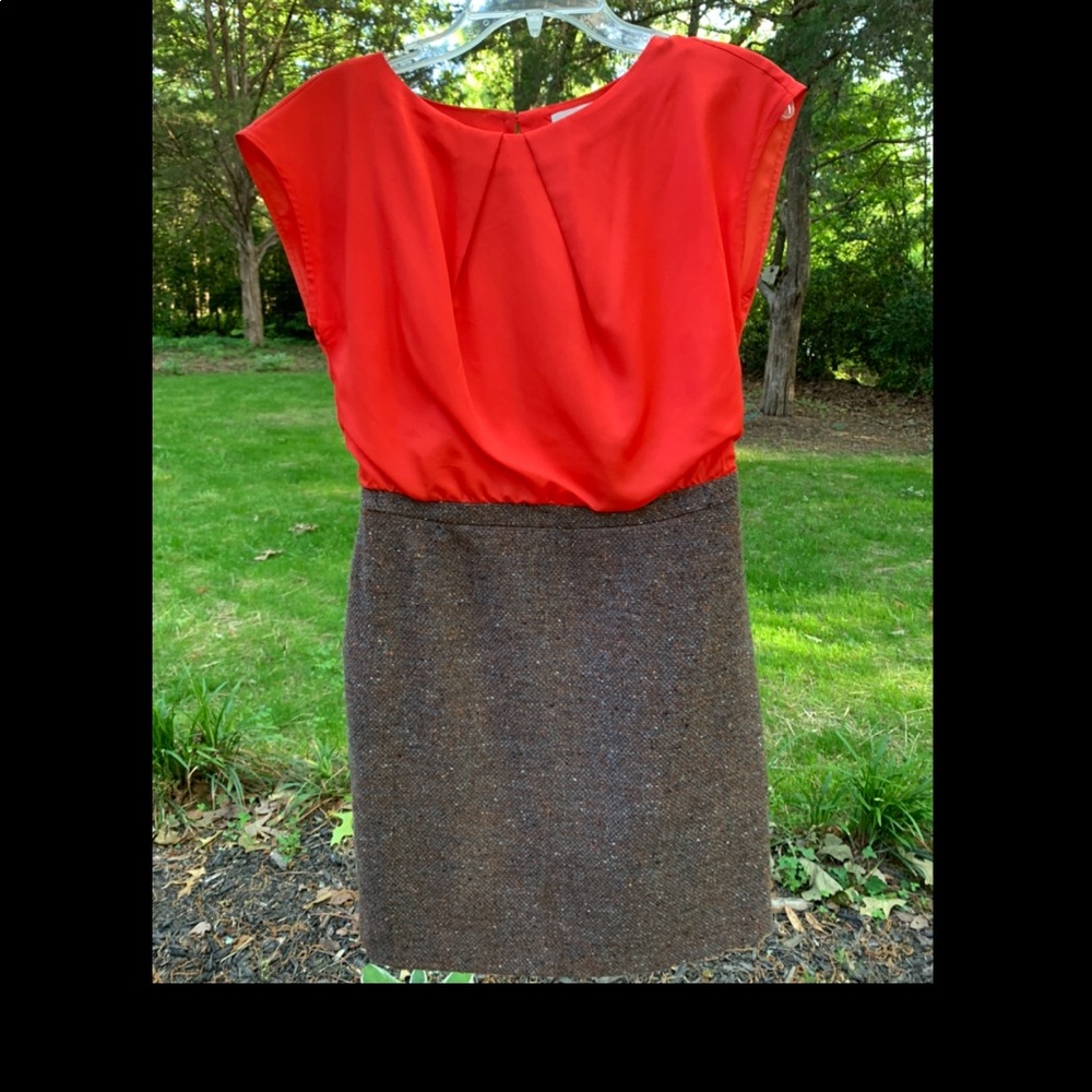 Loft Orange and Tweed Dress